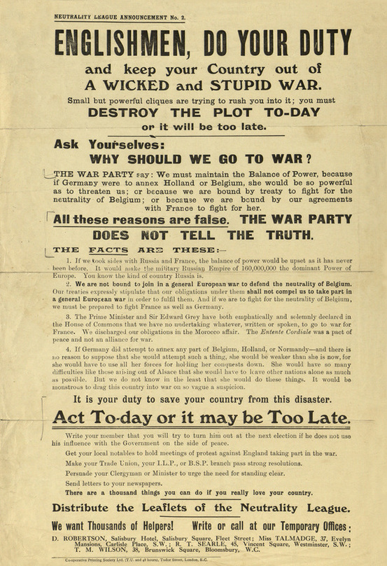 Primary Source Document - GREAT BRITAIN - WORLD WAR 1